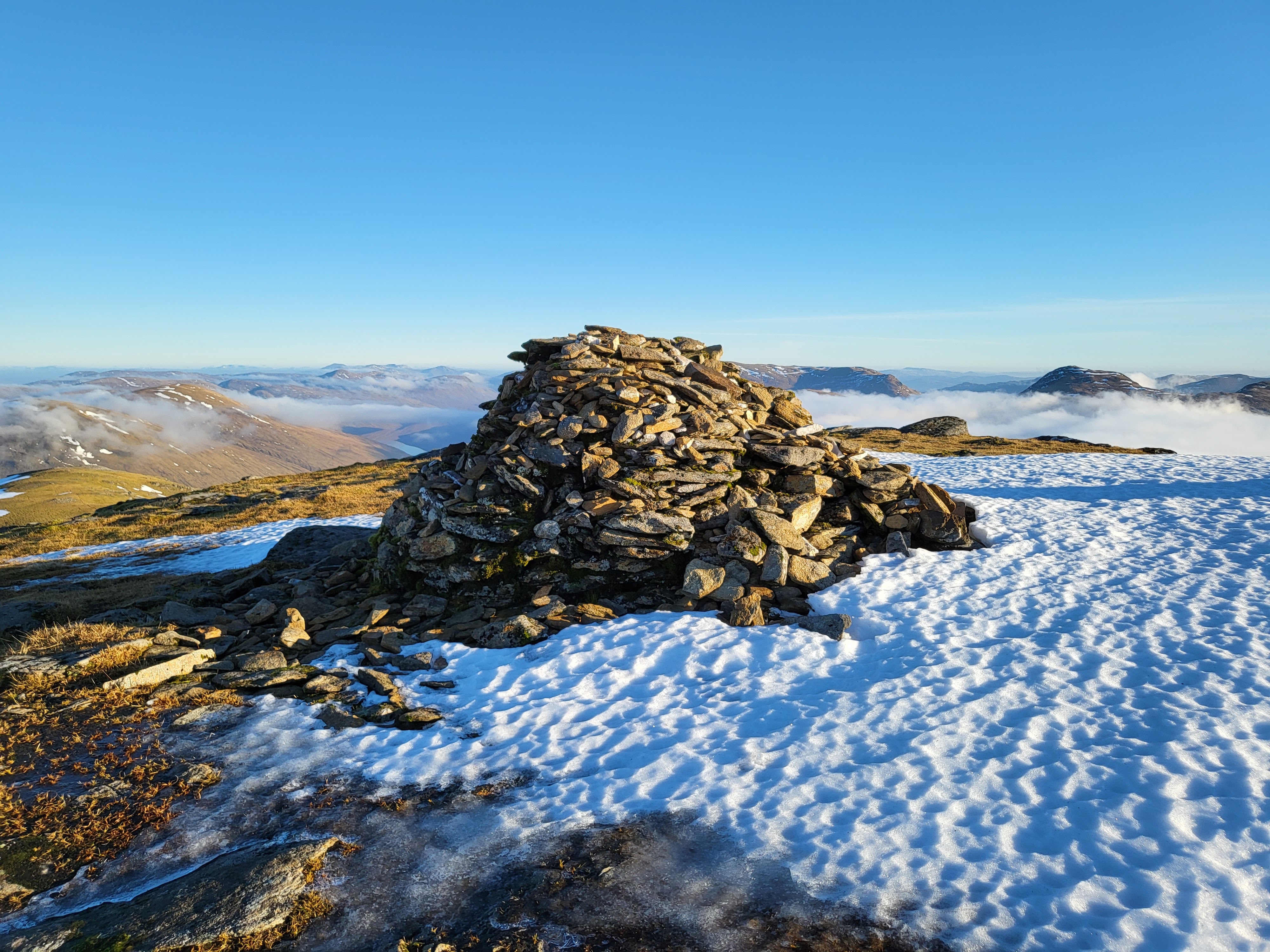 Sasanachs Cairn on the route to the summit of Beinn Dorian
