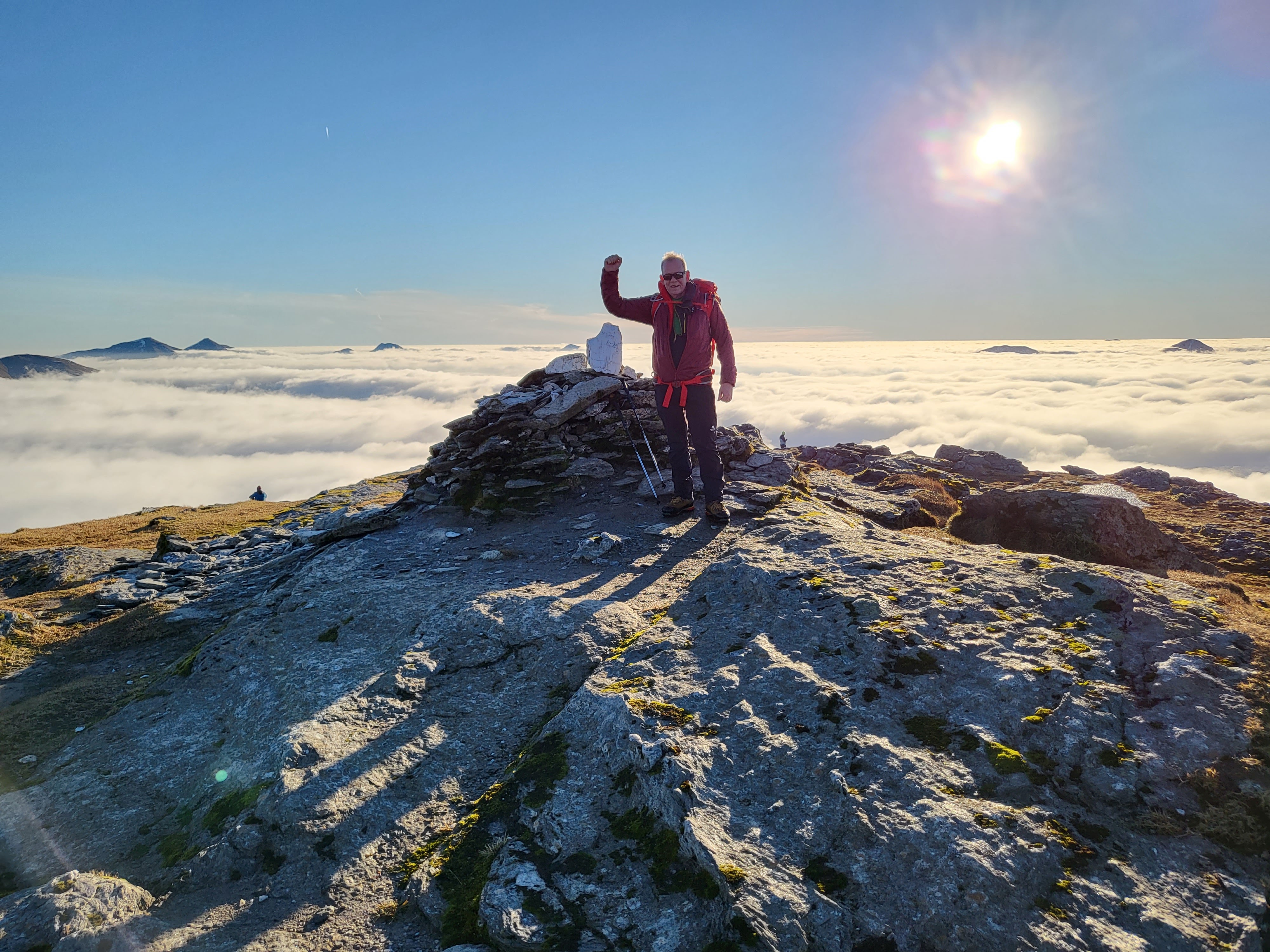 Fist Bump at the summit of Beinn Dorian