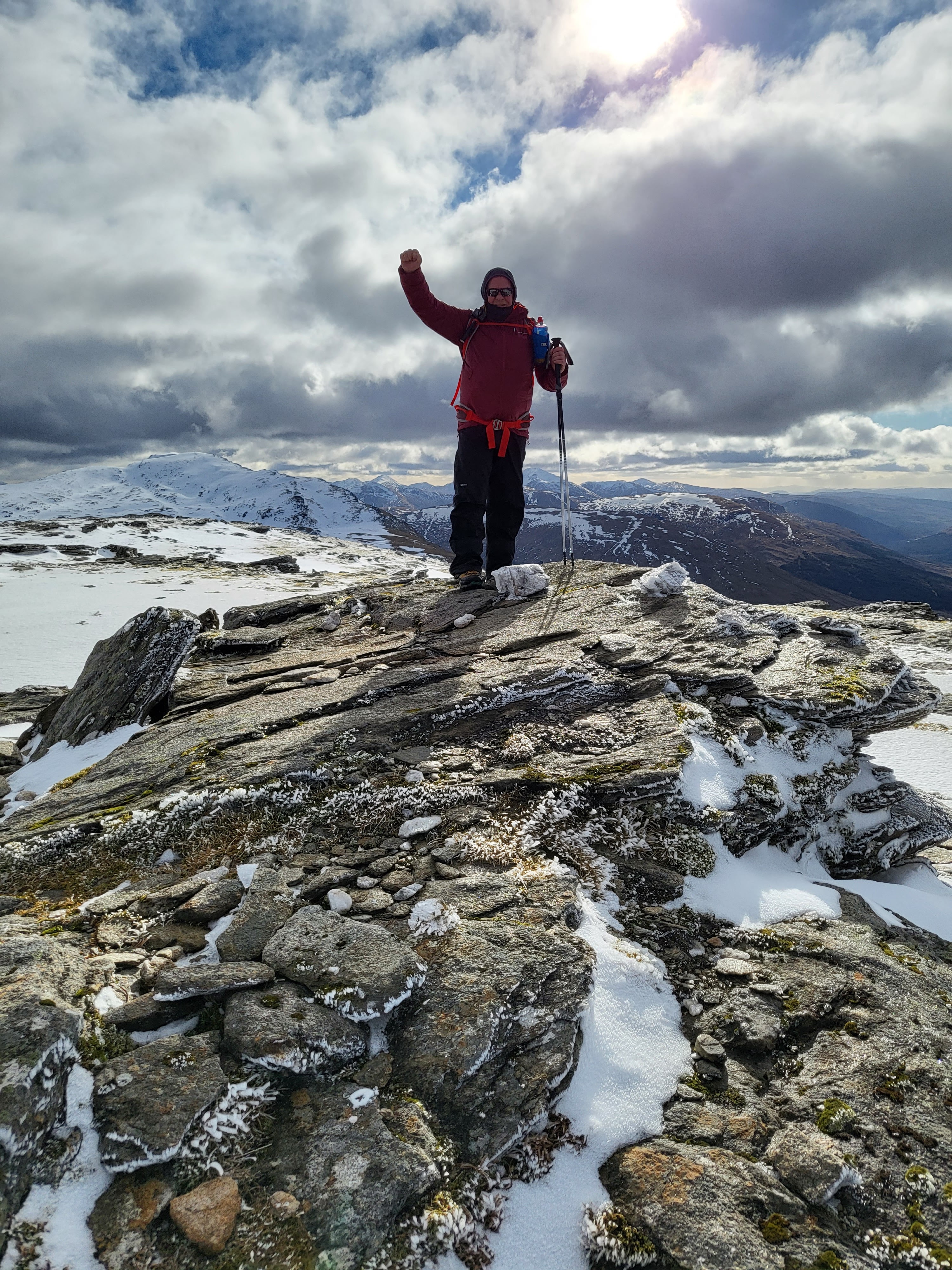 Abel McBride on the summit of Beinn An Dothaidh