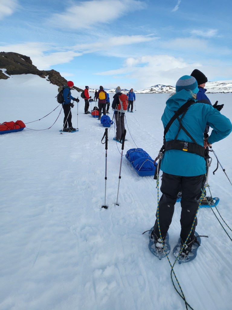 Walkers, pulkas and Snowshoes