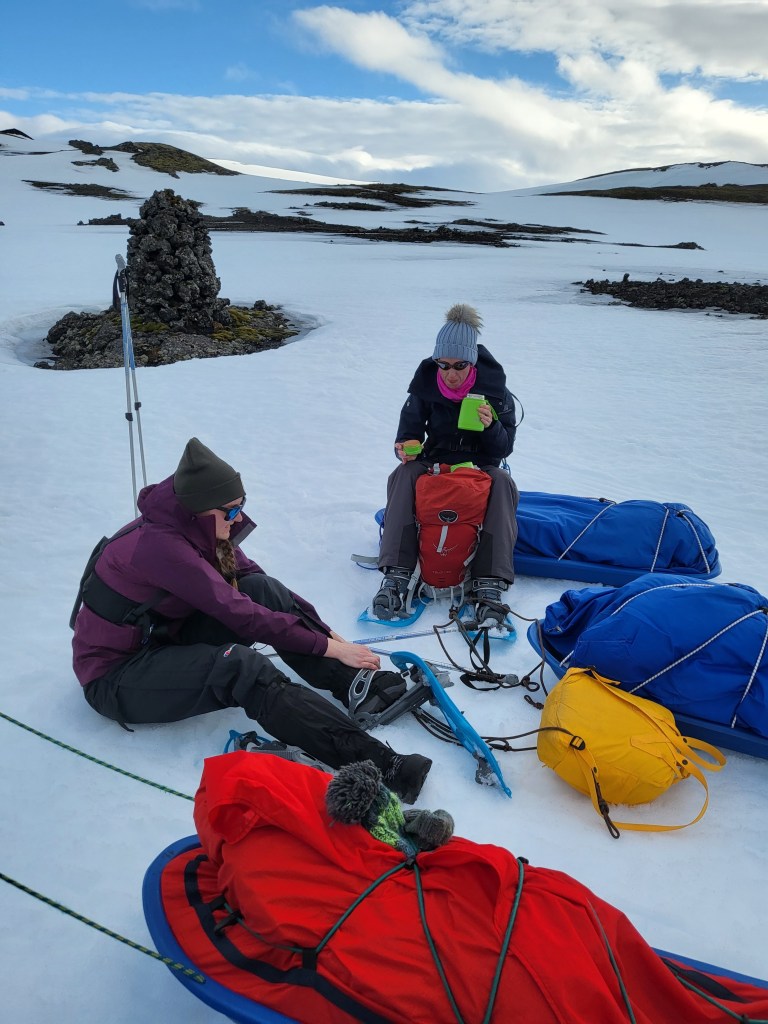 Walkers, pulkas and Snowshoes